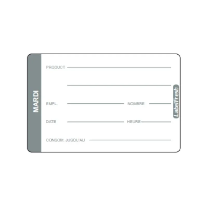 Etiquette de Traçabilité LabelFresh Pro - Mardi - 70 x 45 mm - Lot de 500 Bon Marché