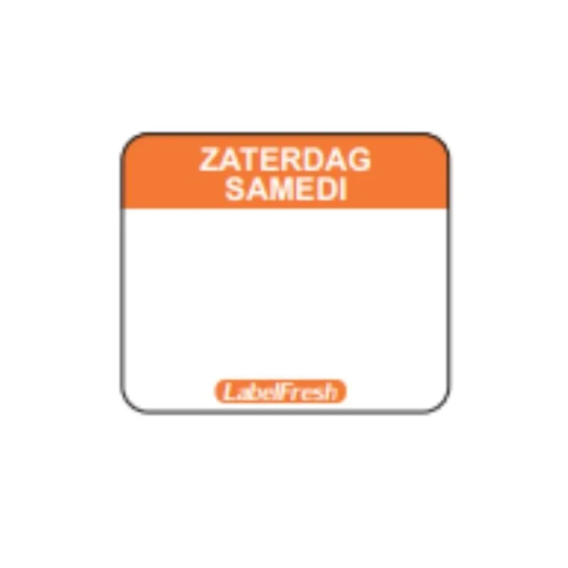 Livraison Gratuite Etiquette de Traçabilité LabelFresh Easy - Samedi - 30 x 25 mm - Lot de 1000