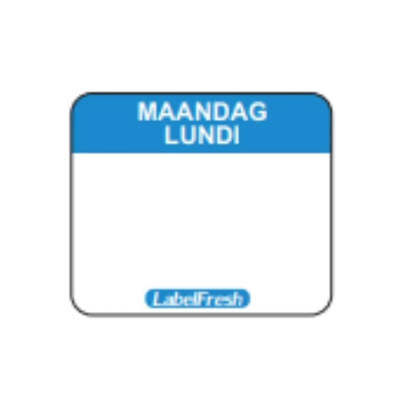 Etiquette de Traçabilité Label FreshEasy - Lundi - 30 x 25 mm - Lot de 1000 Paiement Sécurisé