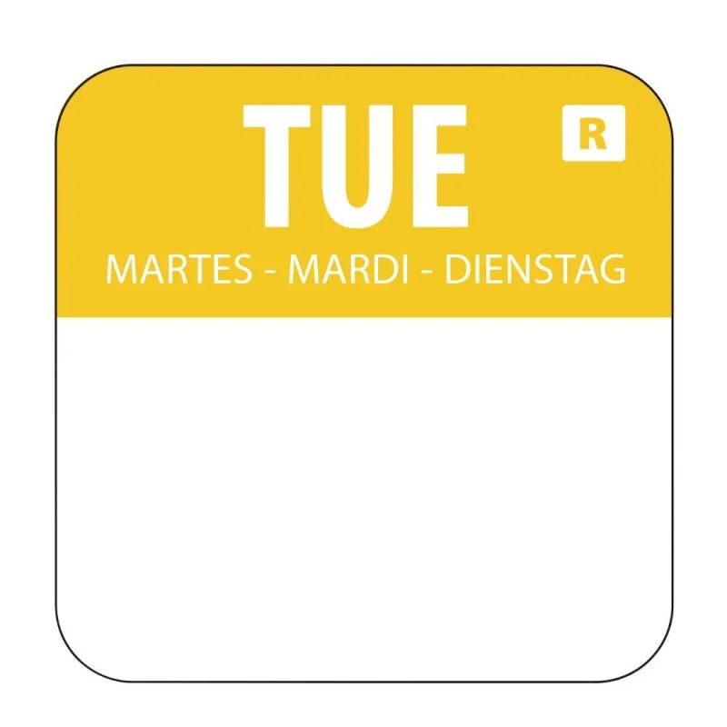 Réduction Etiquettes Alimentaires Jaune "Mardi" - Lot de 1000