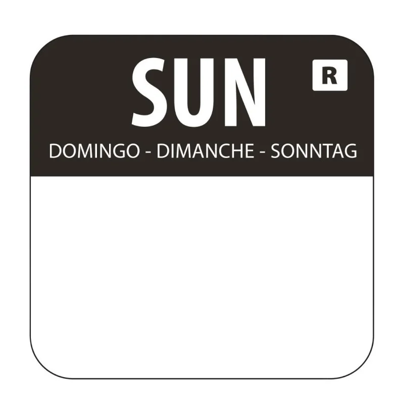 Super Prix Etiquettes Alimentaires Noir"Dimanche" - Lot de 1000