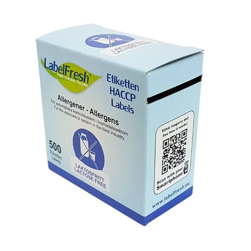 Commande En Gros Etiquette de Traçabilité LabelFresh Allergènes Icônes - Sans Lactose - 70 x 45 mm - Lot de 500