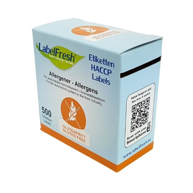 Expédition Rapide Etiquette de Traçabilité LabelFresh Allergènes Icônes - Sans Gluten - 70 x 45 mm - Lot de 500