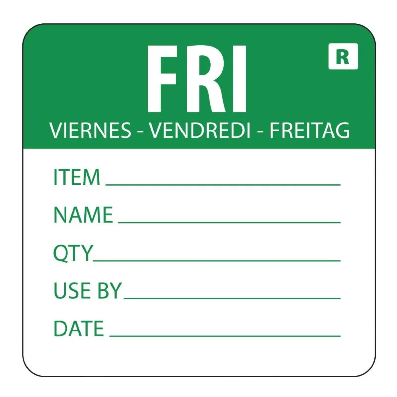 Etiquette Amovible "Vendredi" Usine Directe