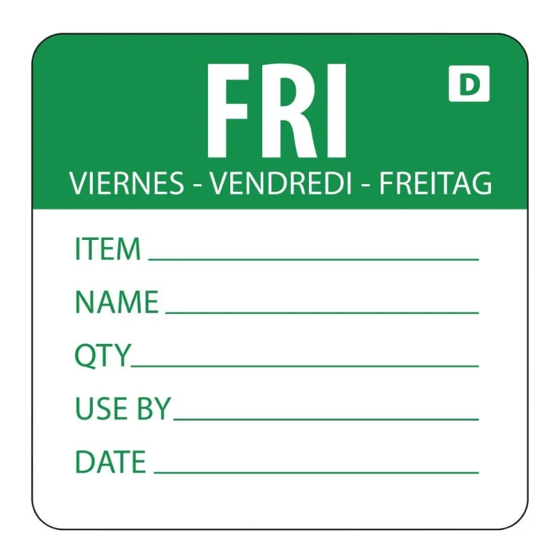 Super Prix Etiquettes Solubles Jour De La Semaine "Vendredi"- Rouleau de 250