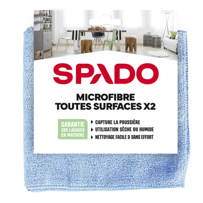 Microfibre Toutes Surfaces - 380 x 380 mm - Lot de 2 Livraison Express