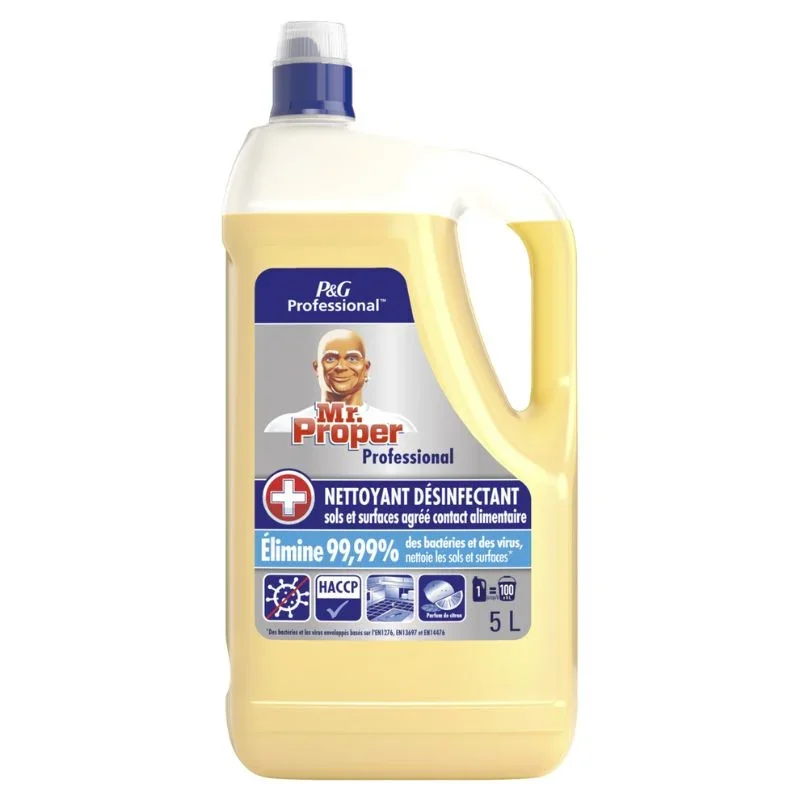 Nettoyant Désinfectant Sols et Surfaces Citron - 5 L Populaire