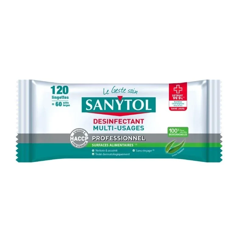 Lingettes Désinfectantes Multi-Usages - 120 Lingettes Prix Bas