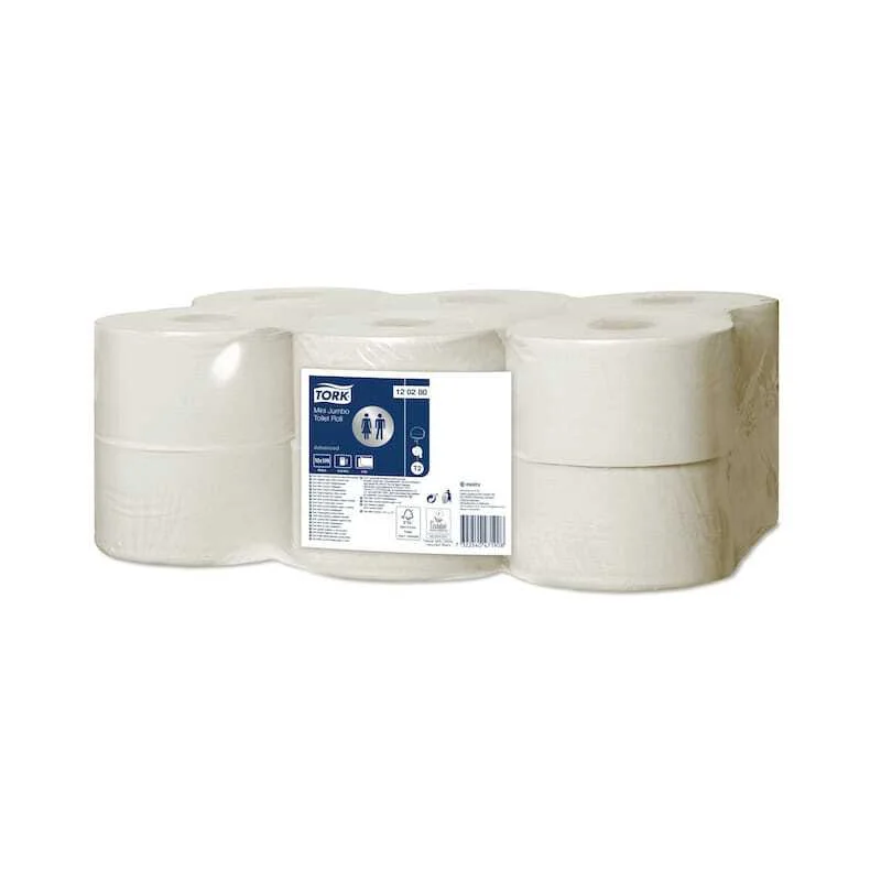 Papier Toilette Mini Jumbo Advanced Blanc - Lot de 12 Haute Qualité