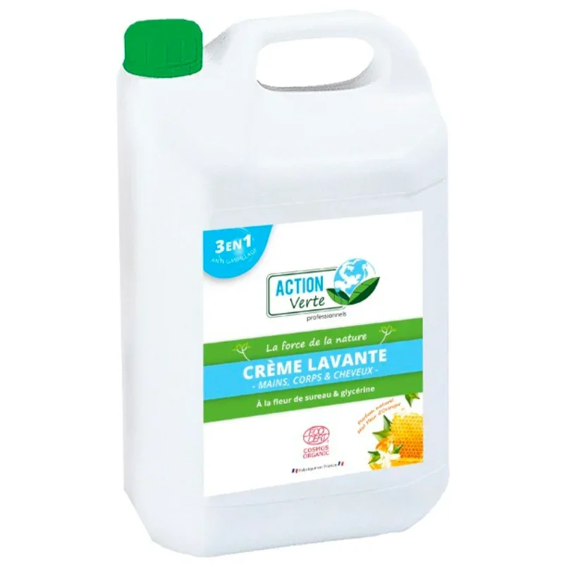 Nouvelle Collection Gel Lavant Mains, Corps et Cheveux - Parfum Fleur d'Oranger et Miel - 5 L