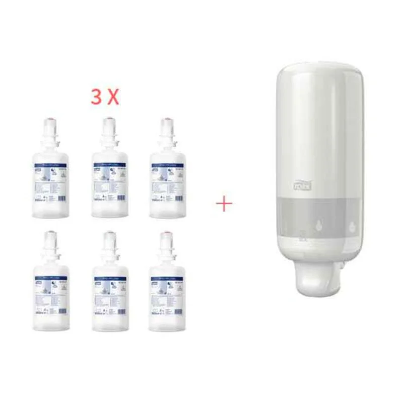 Starter Pack Distributeur de Savon Blanc et Savon Mousse Doux Vente Directe