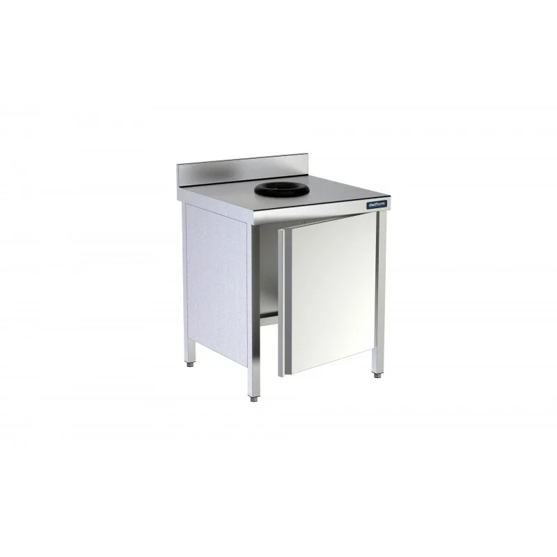 Dernier Modèle Table de Tri avec Porte et Trou Vide-Déchets - L 700 x P 700 mm