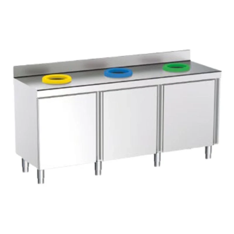 Table de Tri Mural Fermé avec 3 Trous et Portes - L 1800 x P 600 mm Nouvelle Collection