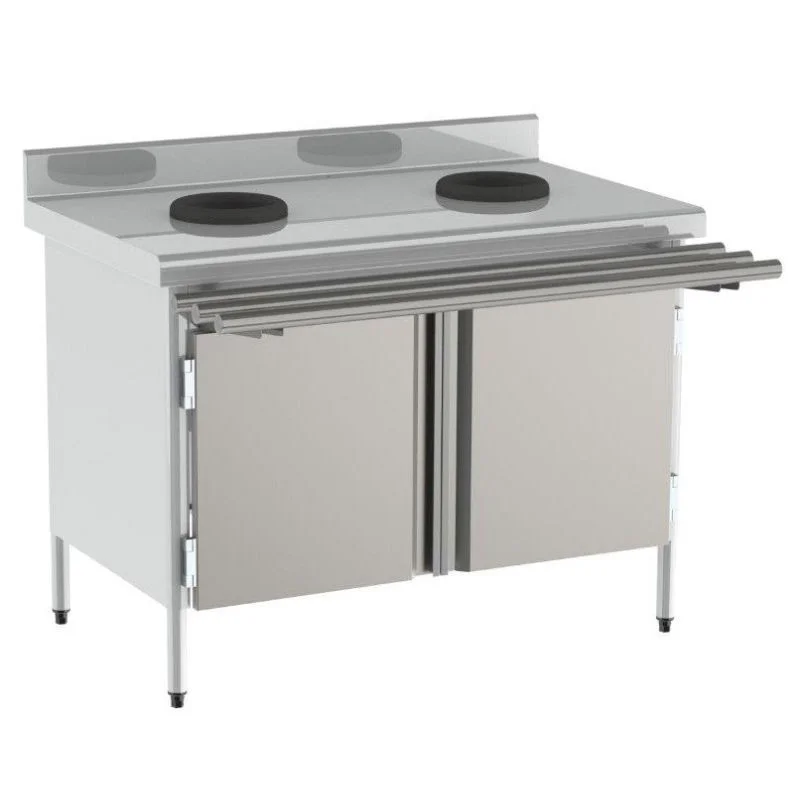 Usine Directe Table de Tri Sélectif 2 Portes - Roulettes Inox