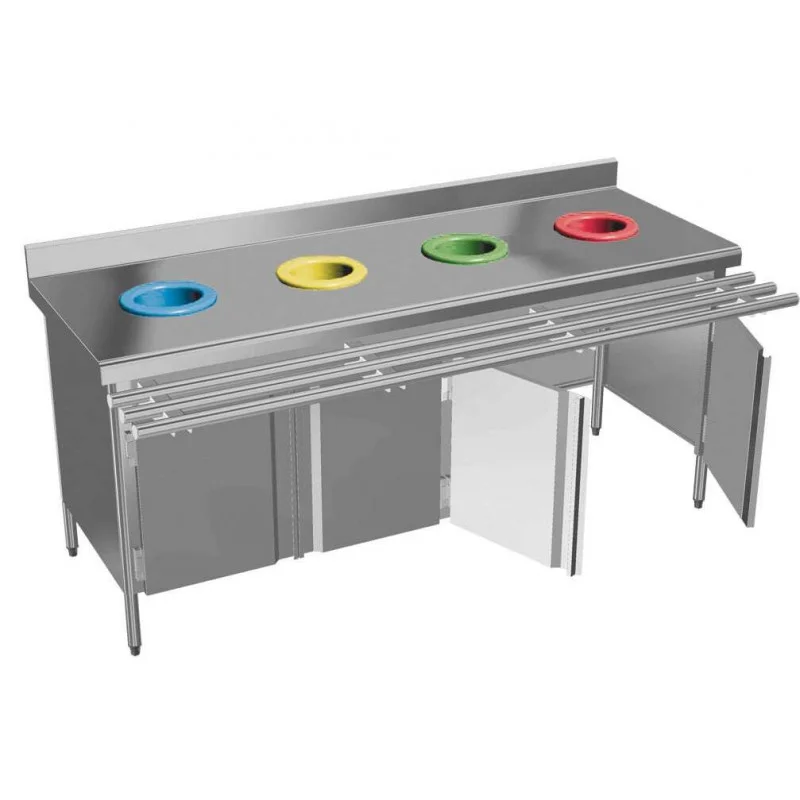 Authentique Table de Tri Sélectif 4 Portes