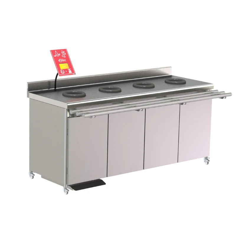 Commander Maintenant Meuble de Pré-Tri Sélectif avec Pesée 4 Portes, 4 TVO - Version Enfant - Roulettes Polyamide