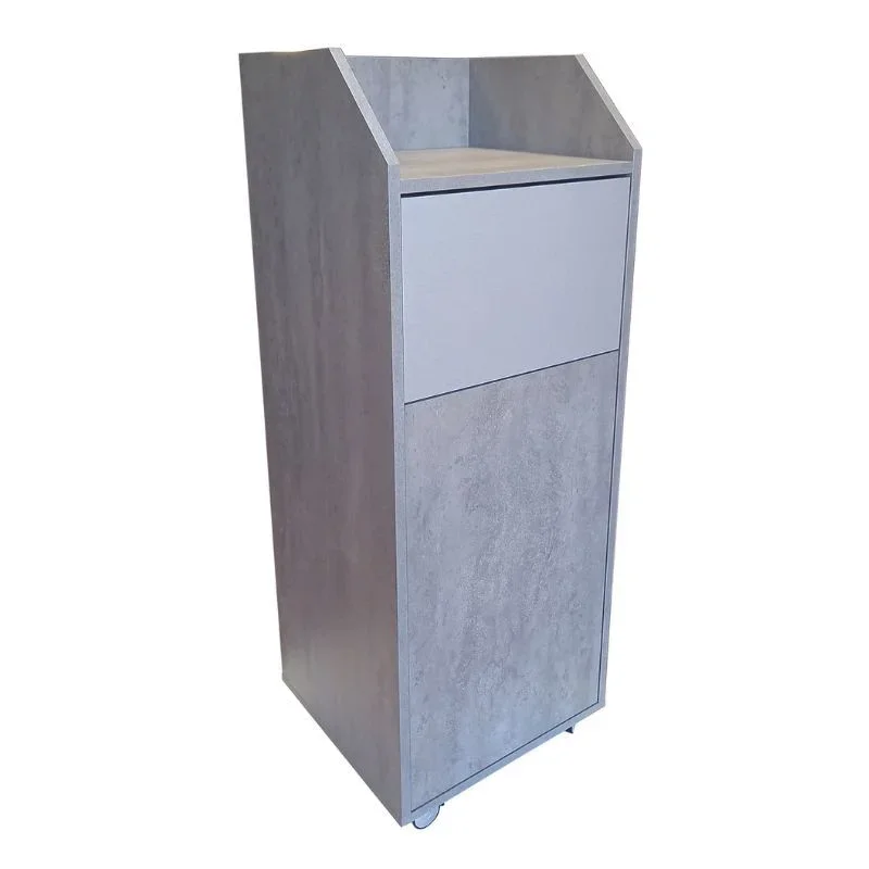 Réduction Meuble Poubelle pour Snacking - Béton Gris - 86 L