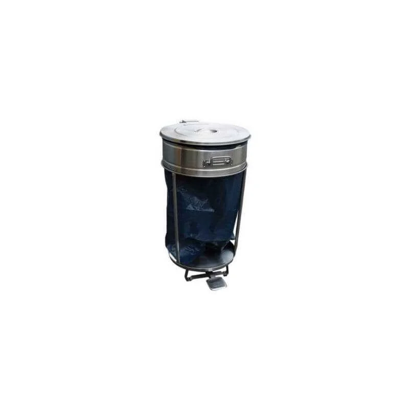 Meilleure Vente Support à Sac Poubelle Roulant Inox - 110 L
