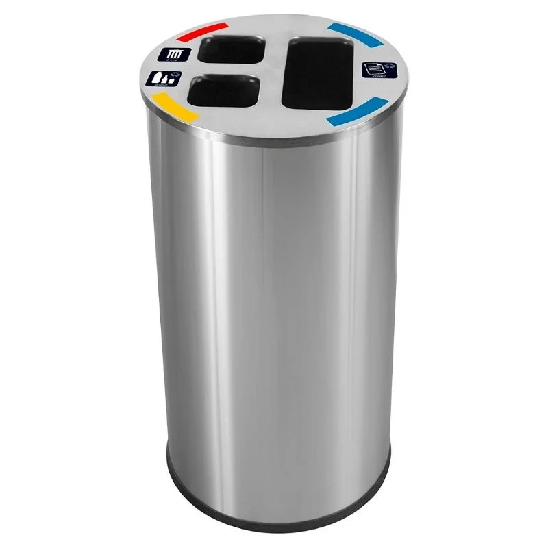 Collecteur de Tri en Inox Satiné - 60 L Commande En Gros