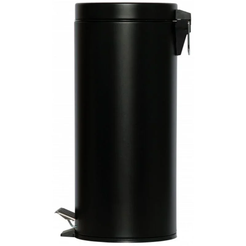 Poubelle à Pédale Noir Mat - 30 L Meilleur Choix