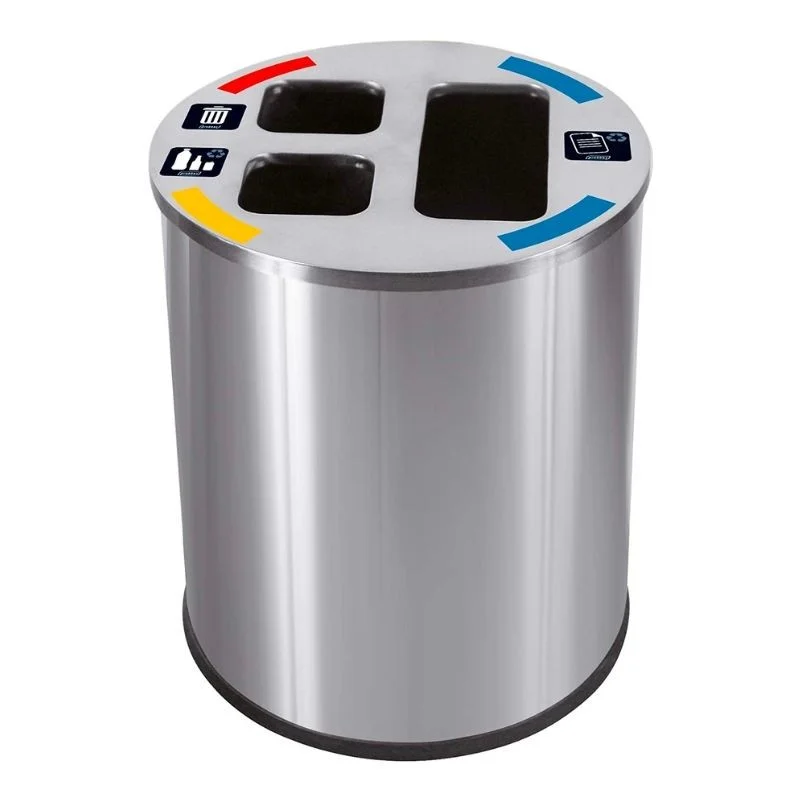 Certifié Collecteur de Tri en Inox Satiné - 40 L