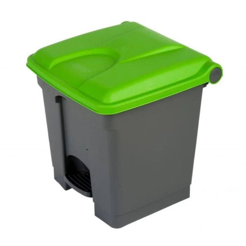 Poubelle à Pédale Grise et Verte - 30 L Soldes