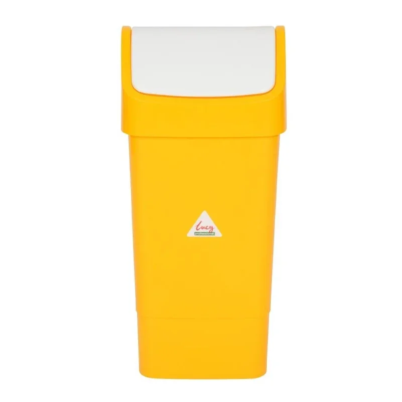 Poubelle Jaune en Polypropylène À Couvercle Battant 50 L Usine Directe