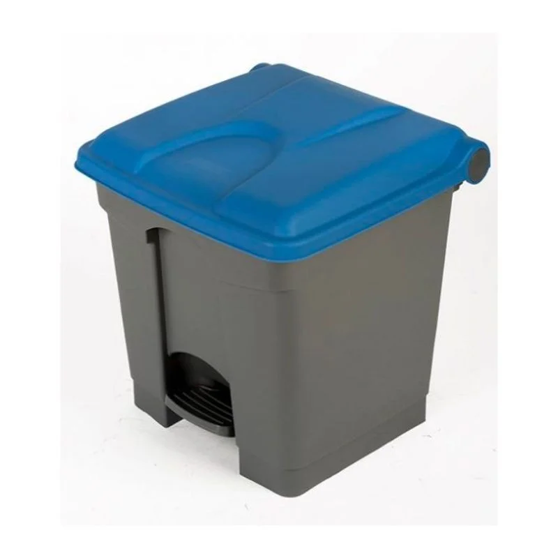 Poubelle à Pédale Grise et Bleue - 30 L Petit Prix