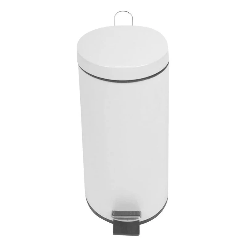 Poubelle Cylindrique à Pédale Blanche - 30 L Prix Promo