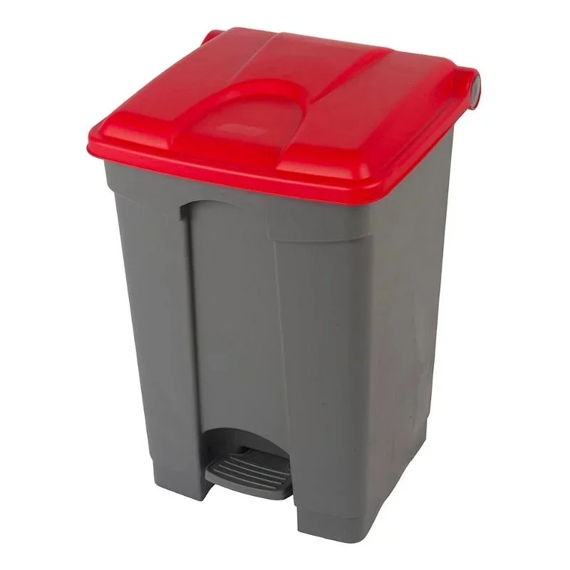 Nouvelle Collection Poubelle à Pédale Grise et Rouge - 45 L