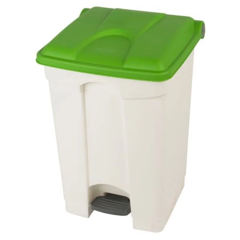 Meilleure Vente Poubelle à Pédale Blanche et Verte - 45 L