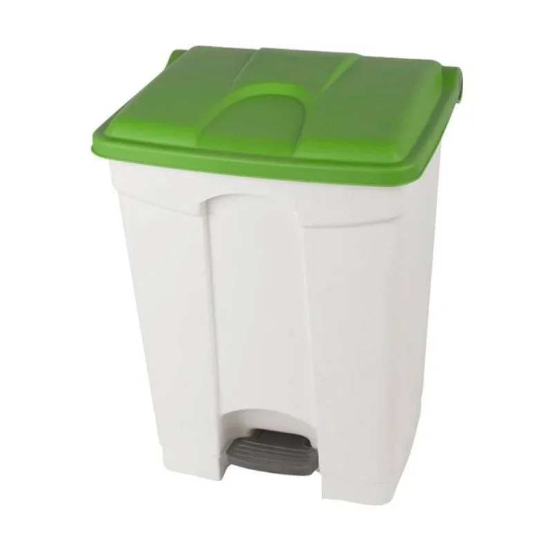 Bon Plan Poubelle à Pédale Blanche et Verte - 70 L