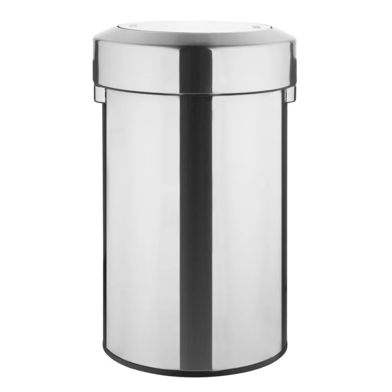 Poubelle en Acier Brossé avec Couvercle Basculant - 70 L Acheter En Ligne