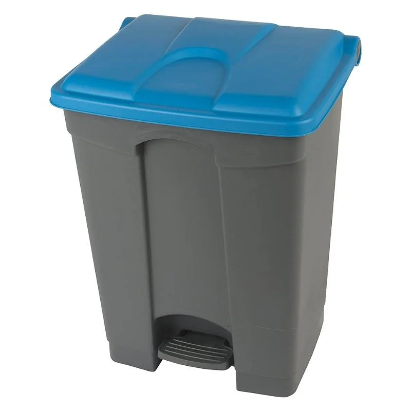 Dernière Chance Poubelle à Pédale Grise et Bleue - 70 L