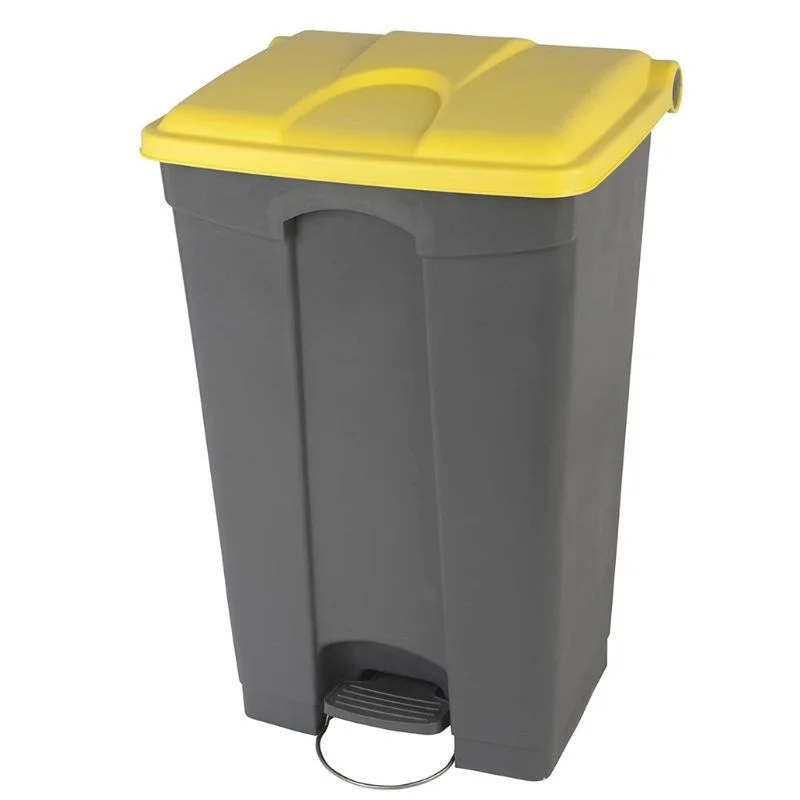 Offre Du Jour Poubelle à Pédale Grise et Jaune - 90 L