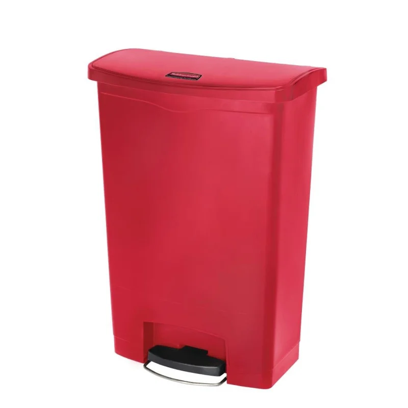 Pas Cher Poubelle à Pédale Frontale Slim Jim Rouge - 90 L