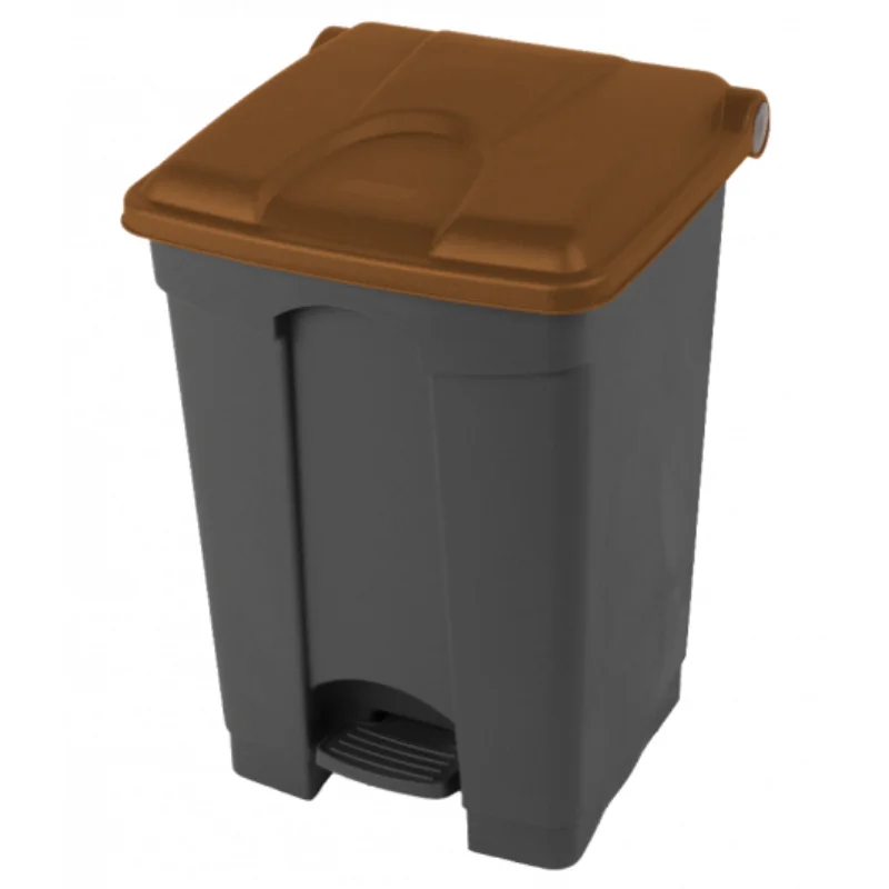 Poubelle à Déchets Organiques 45 L - Gris et Marron Must-Have
