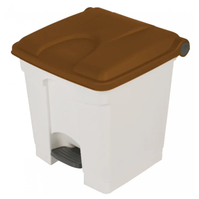 Poubelle à Déchets Organiques 30 L - Blanc et Marron Commande En Gros