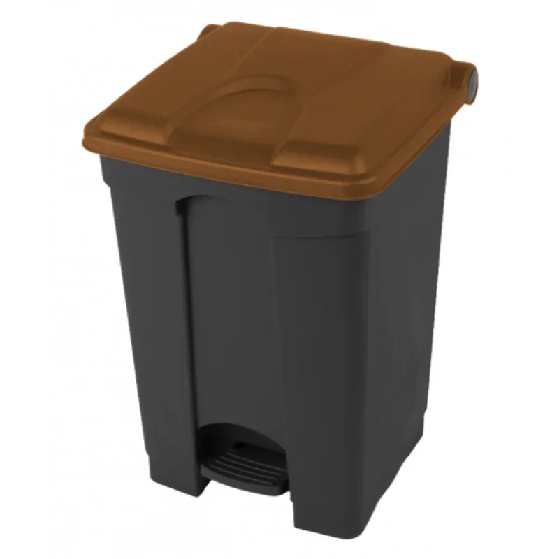 Poubelle à Déchets Organiques 45 L - Anthracite et Marron Retour Gratuit