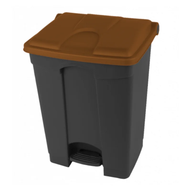 Certifié Poubelle à Déchets Organiques 70 L - Anthracite et Marron
