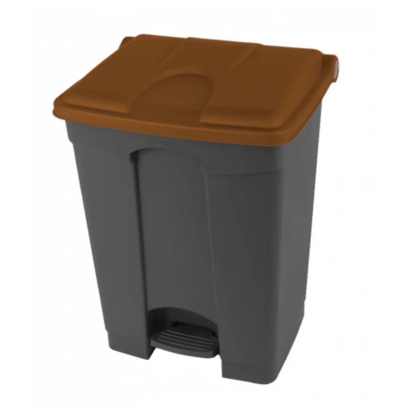 Solde Poubelle à Déchets Organiques 70 L - Gris et Marron