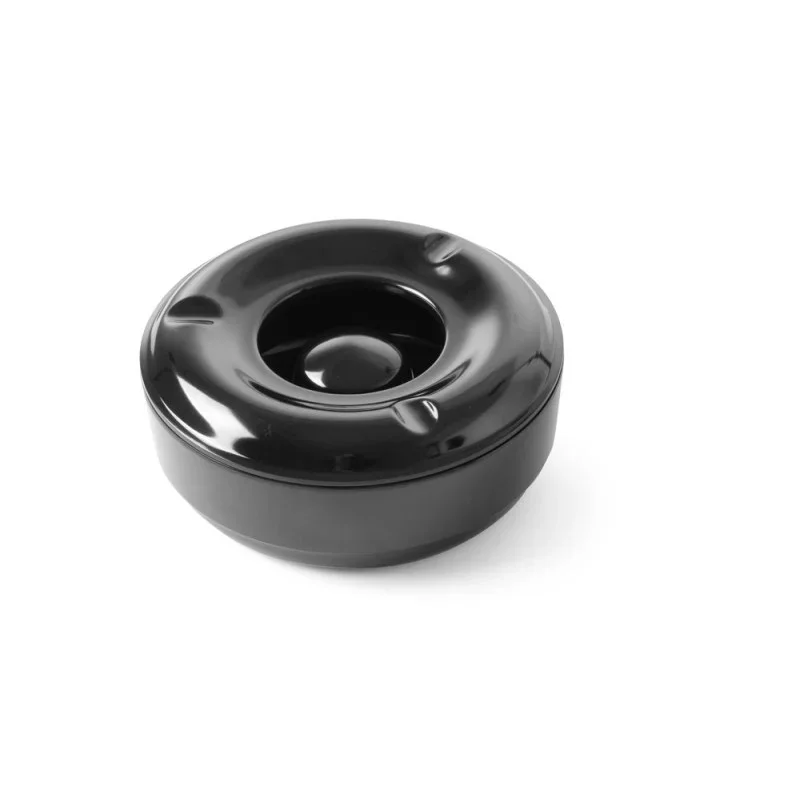 Pas Cher Cendrier en Mélamine Noir - 146 mm de Diamètre