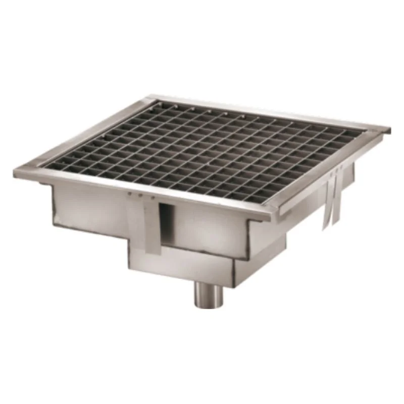 Caniveau de Sol en Inox 20 x 20 cm - Sortie Horizontale Prix Réduit