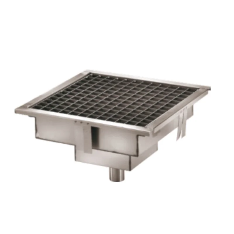 Promotion Caniveau de Sol en Inox 40 x 40 cm - Sortie Verticale