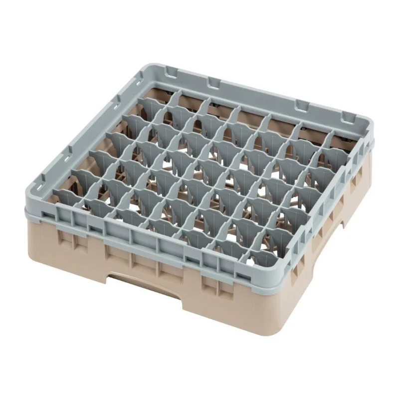 Casier à Verres 49 Compartiments Camrack Beige - L 500 x P 500 mm Pas Cher