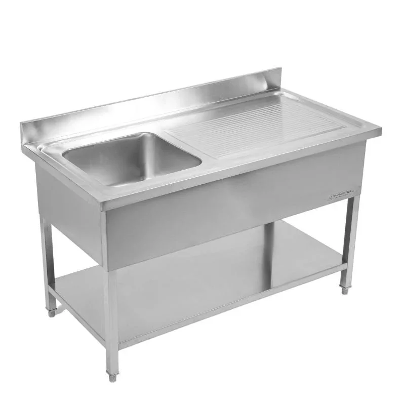 Satisfait Ou Remboursé Plonge 1 Bac avec Dosseret et Etagère Basse - L 1000 x P 600 mm