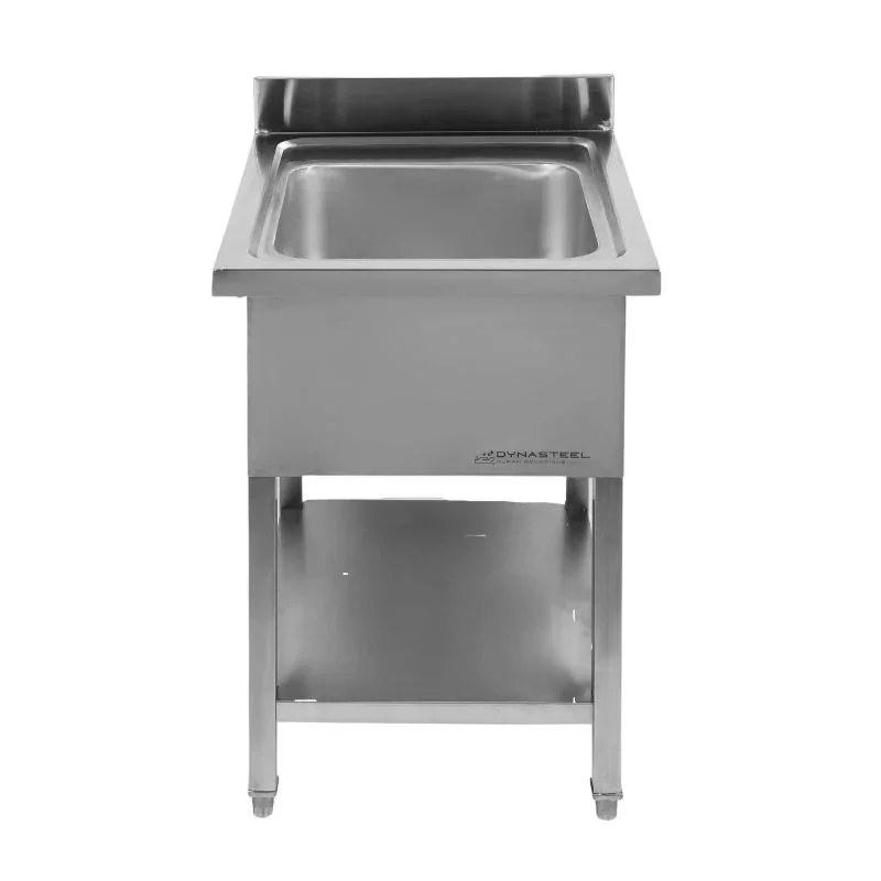 Prix Bas Plonge 1 Bac avec Dosseret et Etagère - L 600 x P 600 mm