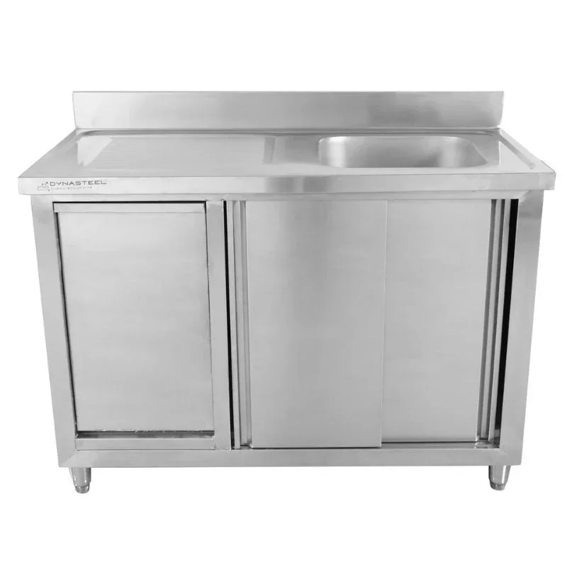Meuble Plonge 1 Bac avec Dosseret et Poubelle - 1200 x 600 mm Haute Qualité