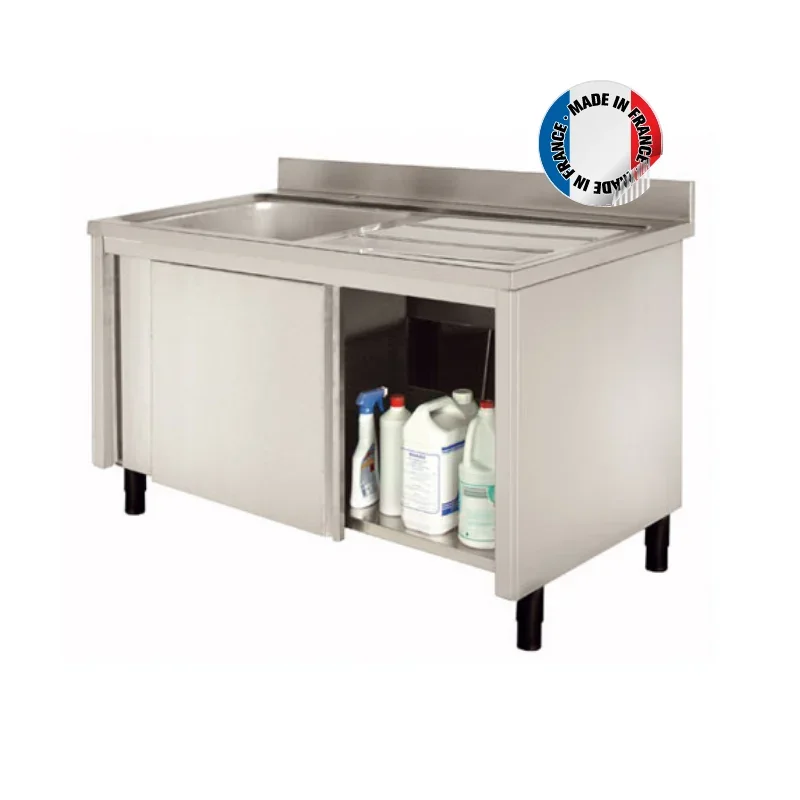 Vente Flash Meuble Plonge à 1 Bac et Egouttoir à Droite - Série 600 - L 1400 mm