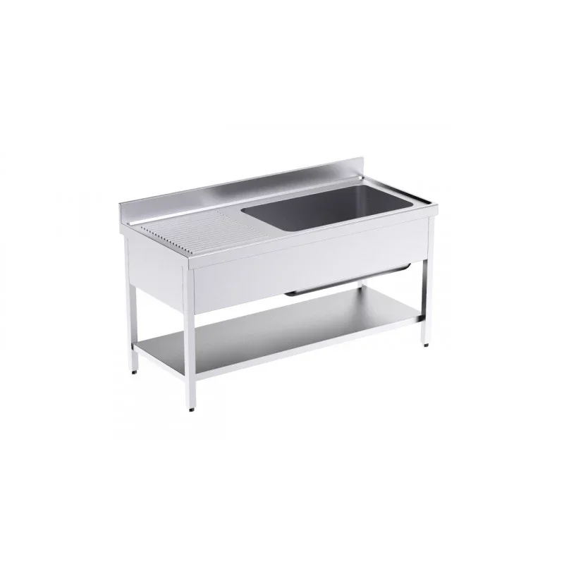 Livraison Express Plonge 1 Bac avec Etagère et Egouttoir à Gauche - L 1800 x P 700 mm